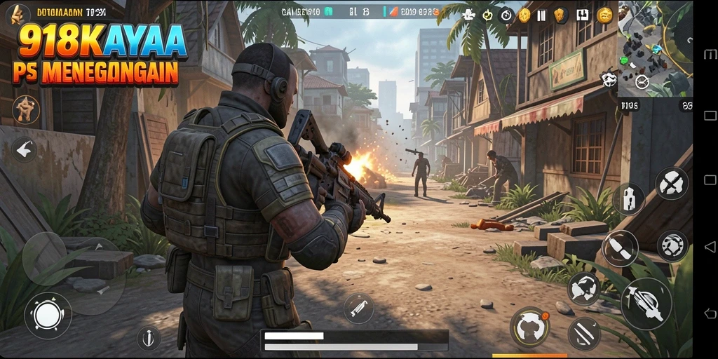 Tampilan gameplay seru dalam pertempuran TPS.