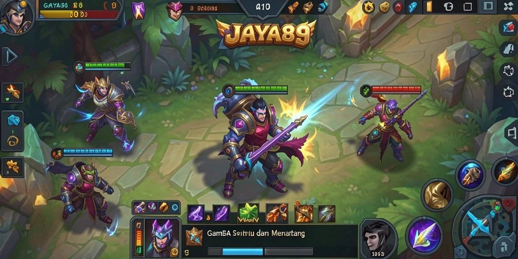 Tampilan gameplay MOBA yang menarik dan penuh aksi.
