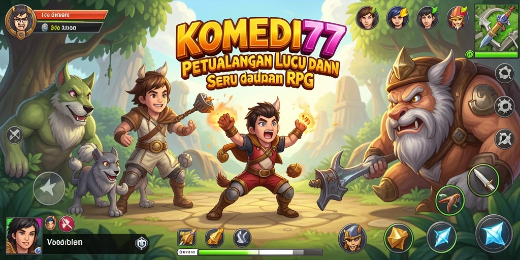 Tampilan gameplay RPG yang lucu dan penuh warna.