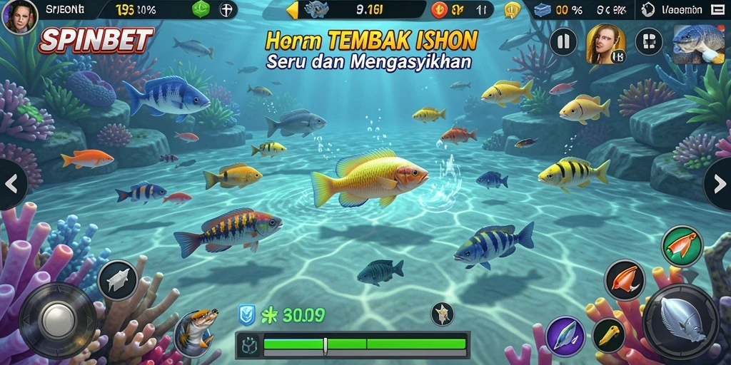 Gameplay mendebarkan dari SPINBET saat menembak ikan.