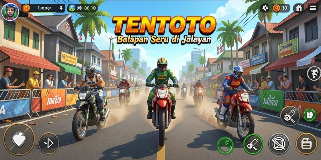 Gameplay TENTOTO yang menegangkan dan kompetitif.