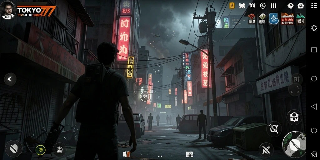 Gameplay menegangkan di TOKYO77 dengan suasana horor yang mendalam.