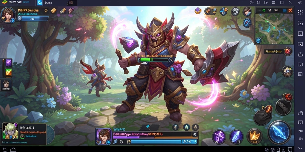 Screenshot gameplay menarik dari WINPKR yang menunjukkan aksi pertempuran MMORPG.
